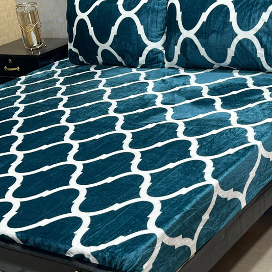 3PCS FLEES BEDSHEET (Ferozi box)