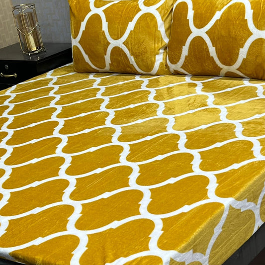 3PCS FLEES BEDSHEET ( yellow box)