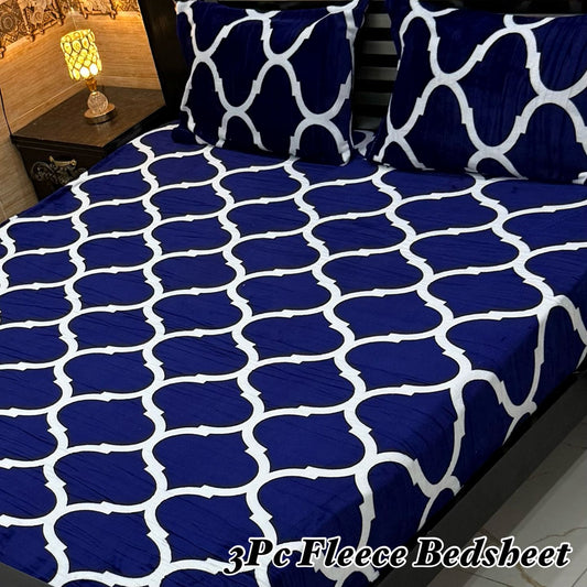 3PCS FLEES BEDSHEET (blue box)