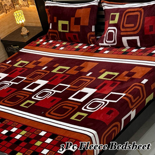 3PCS FLEES BEDSHEET (red zong)