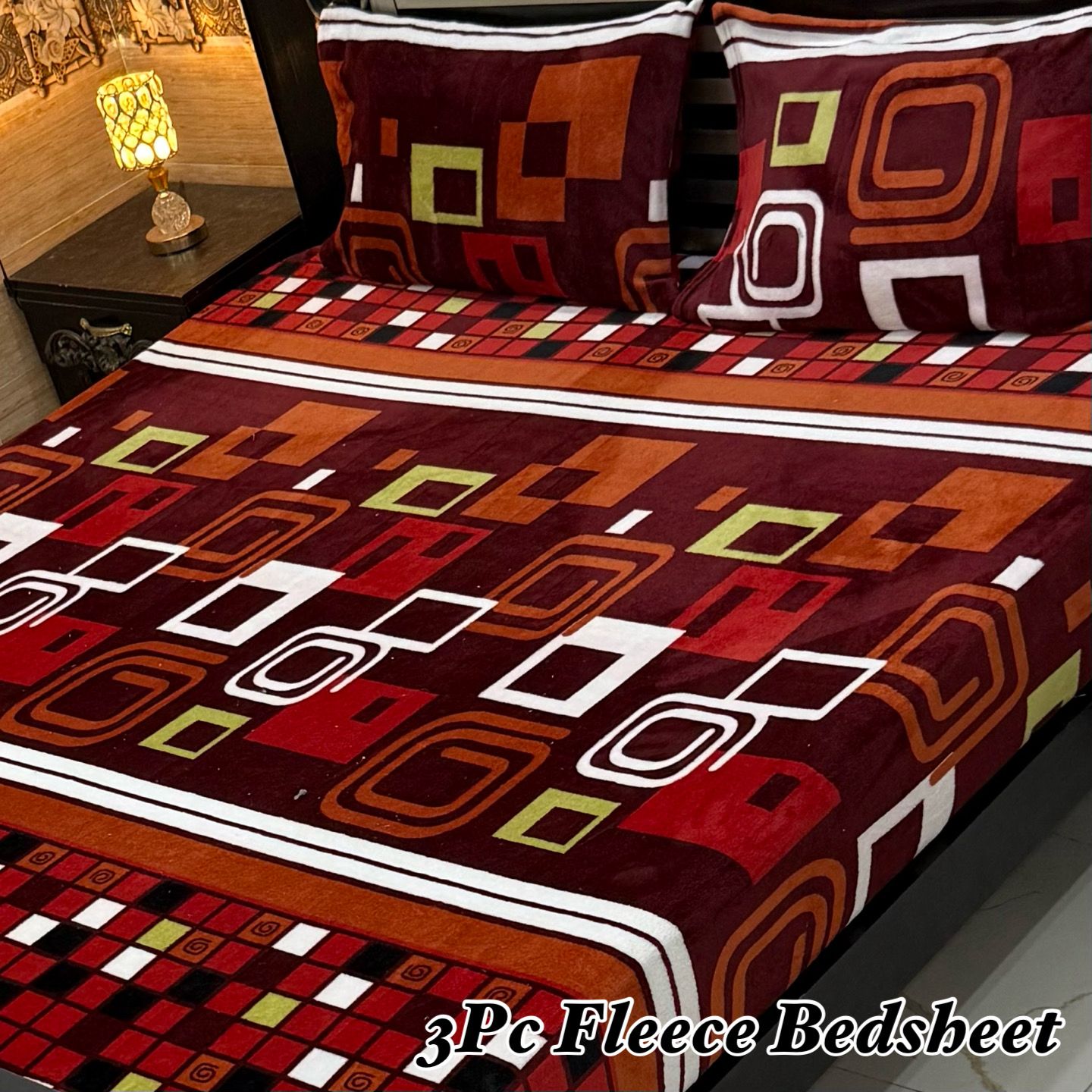 3PCS FLEES BEDSHEET (red zong)