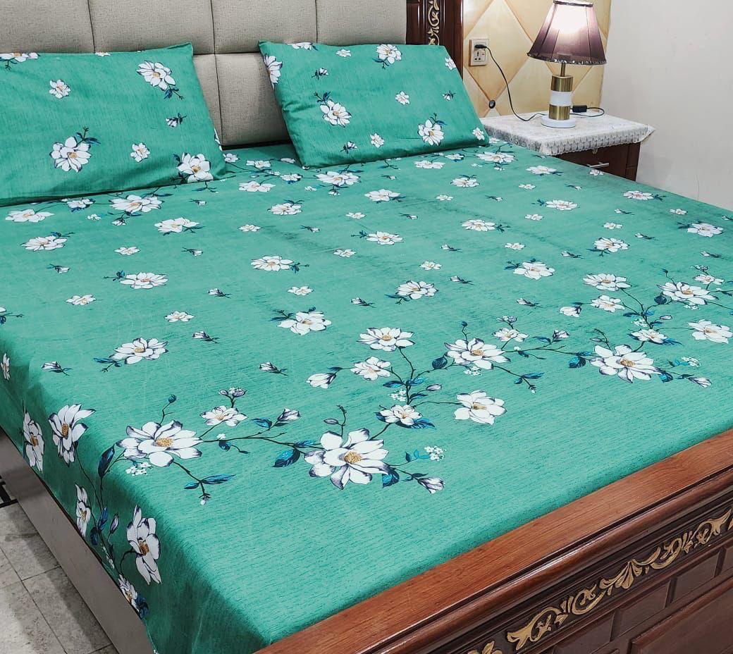 Crystal Cotton Bedsheet |3 Pcs Bedsheet Set | Colour And Stuff 100% Guarantee