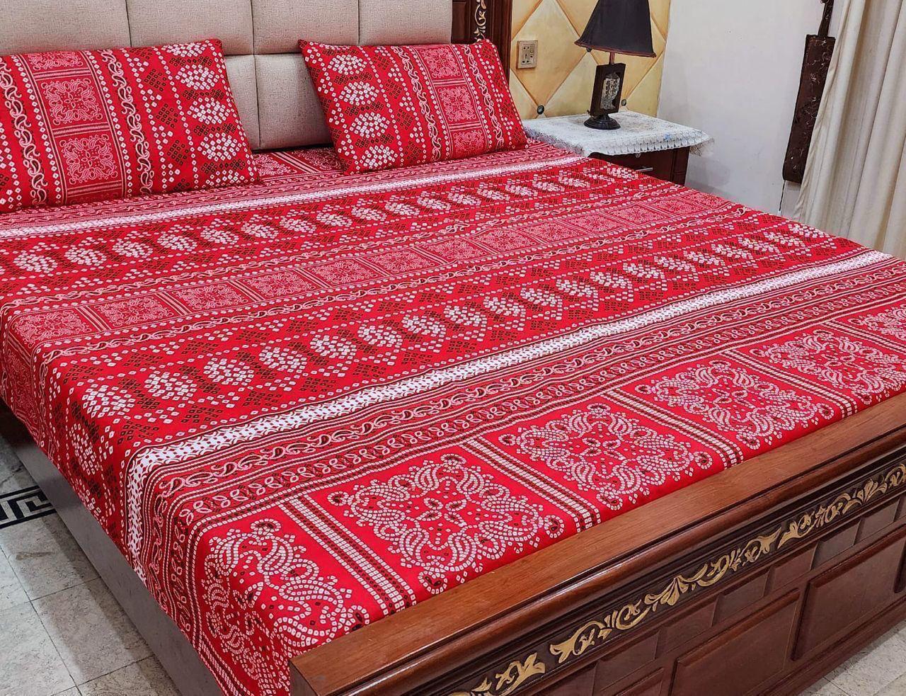 Crystal Cotton Bedsheet |3 Pcs Bedsheet Set | Colour And Stuff 100% Guaranteed