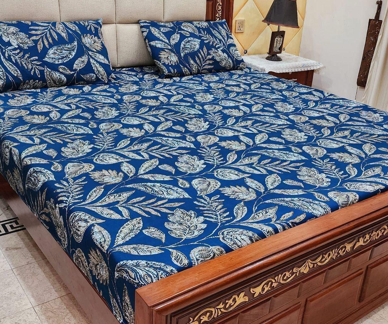 Crystal Cotton Bedsheet |3 Pcs Bedsheet Set | Colour And Stuff 100% Guaranteed