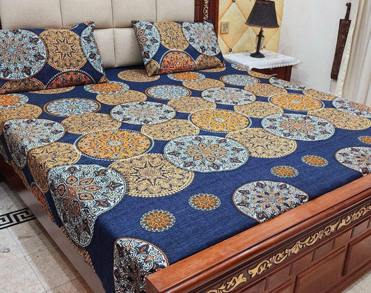 Crystal Cotton Bedsheet |3 Pcs Bedsheet Set | Colour And Stuff 100% Guaranteed