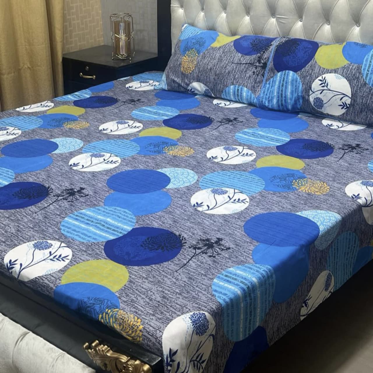 Crystal Cotton Bedsheet |3 Pcs Bedsheet Set | Colour And Stuff 100% Guaranteed