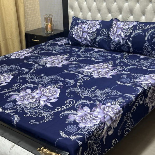 Crystal Cotton Bedsheet |3 Pcs Bedsheet Set | Colour And Stuff 100% Guaranteed