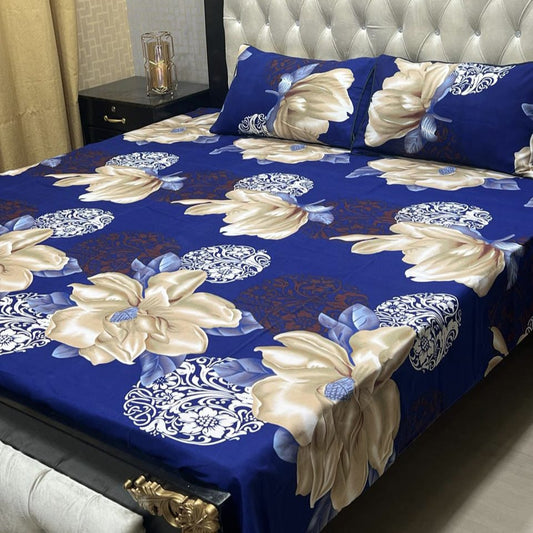 Crystal Cotton Bedsheet |3 Pcs Bedsheet Set | Colour And Stuff 100% Guaranteed