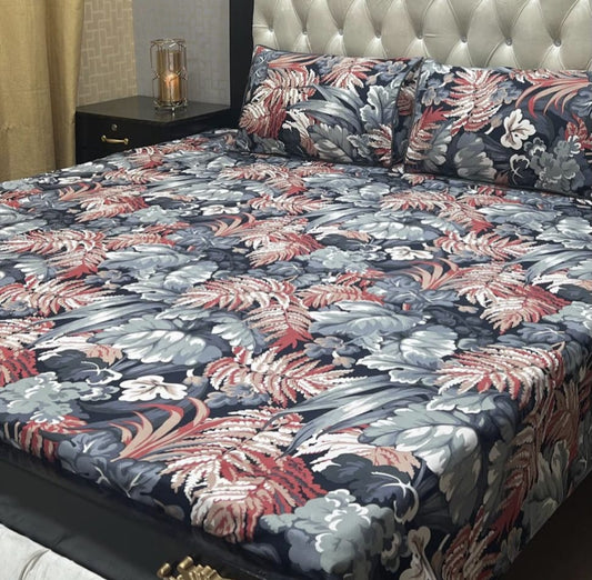 Crystal Cotton Bedsheet |3 Pcs Bedsheet Set | Colour And Stuff 100% Guaranteed