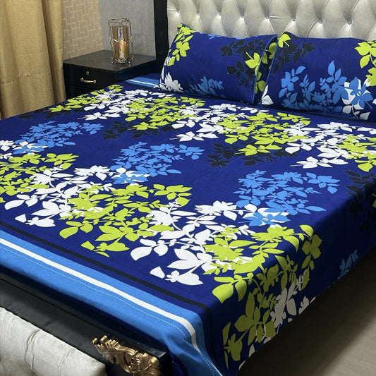 Crystal Cotton Bedsheet |3 Pcs Bedsheet Set | Colour And Stuff 100% Guaranteed