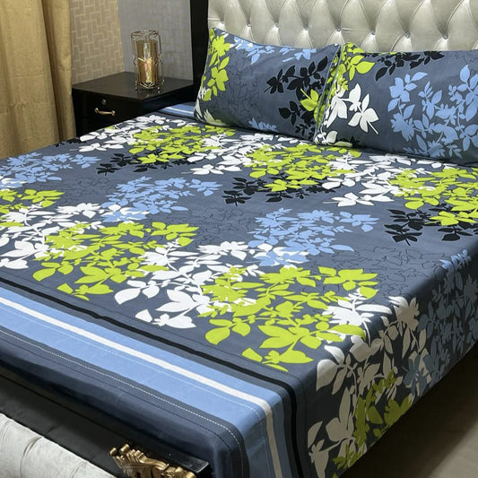 Crystal Cotton Bedsheet |3 Pcs Bedsheet Set | Colour And Stuff 100% Guaranteed